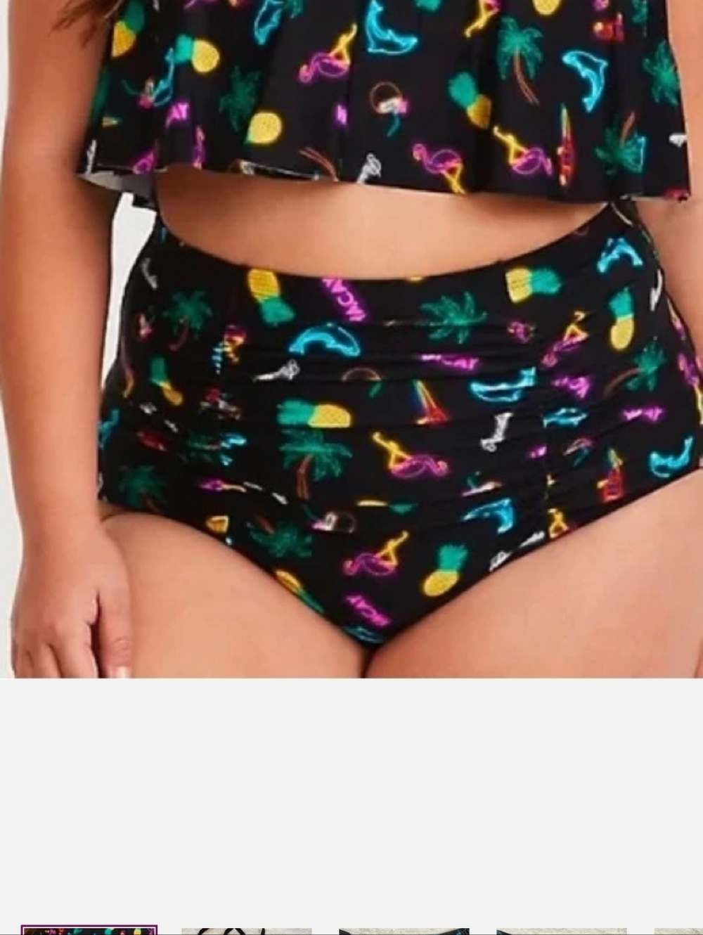 Torrid Neon Lights Bikini High Waist Bottoms 00 10
